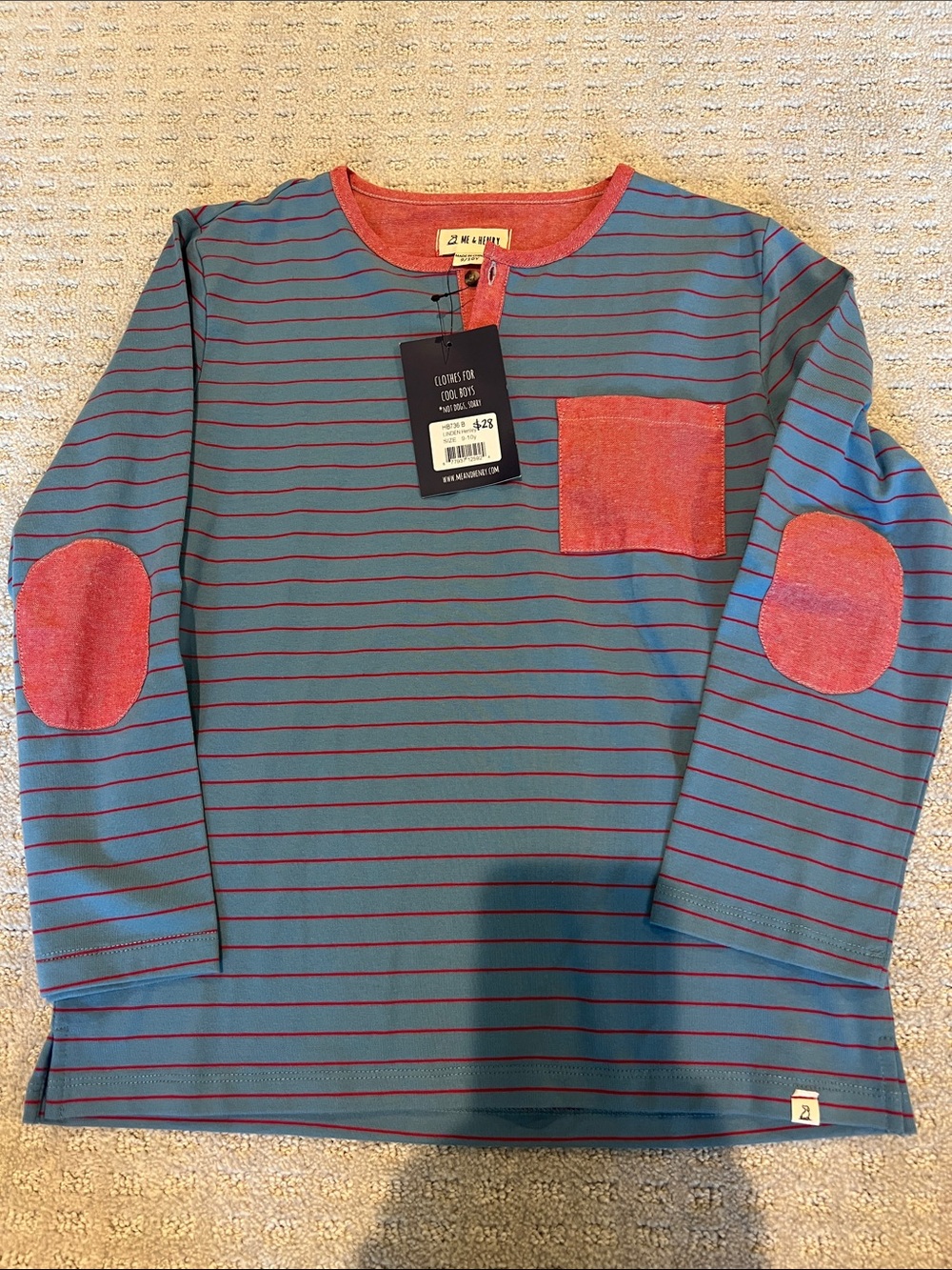 Me & Henry Long Sleeve Tee with Red Accents